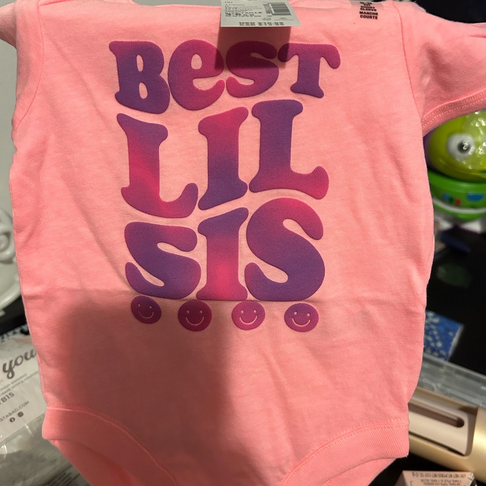 The Children's Place Pink and Purple Baby Onesie
